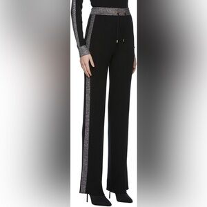 🎀 BALMAIN NEW merino Lurex Striped Straight Knit Pants